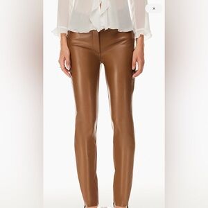 NWT Aritzia Melina Skinny Faux Leather Pants — Cognac